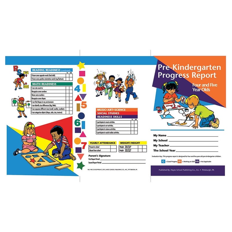 Hayes Pre-Kindergarten Progress Report (4 and 5 Year olds) - 10 Pack